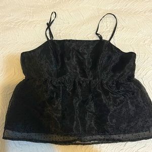 polka dot peplum tank